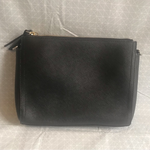 Lo & Sons The Pearl Crossbody Bag in Black Saffiano/Gray/Gold - Picture 5 of 9